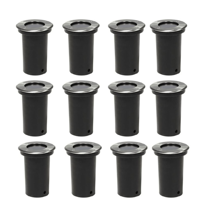 Lampes au sol d'extérieur 12 pcs rond | Mobilier & Déco