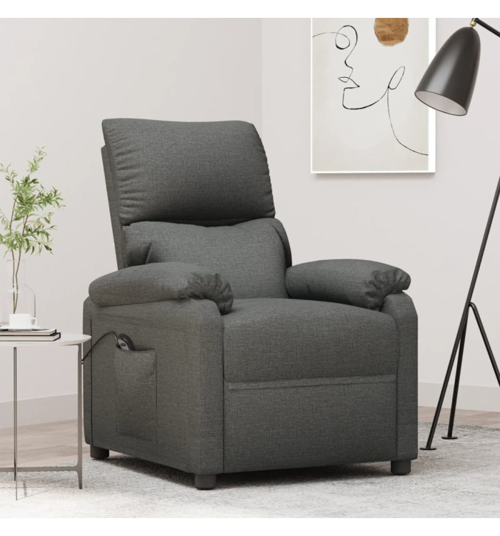 Fauteuil inclinable électrique Gris foncé Tissu | Mobilier & Déco