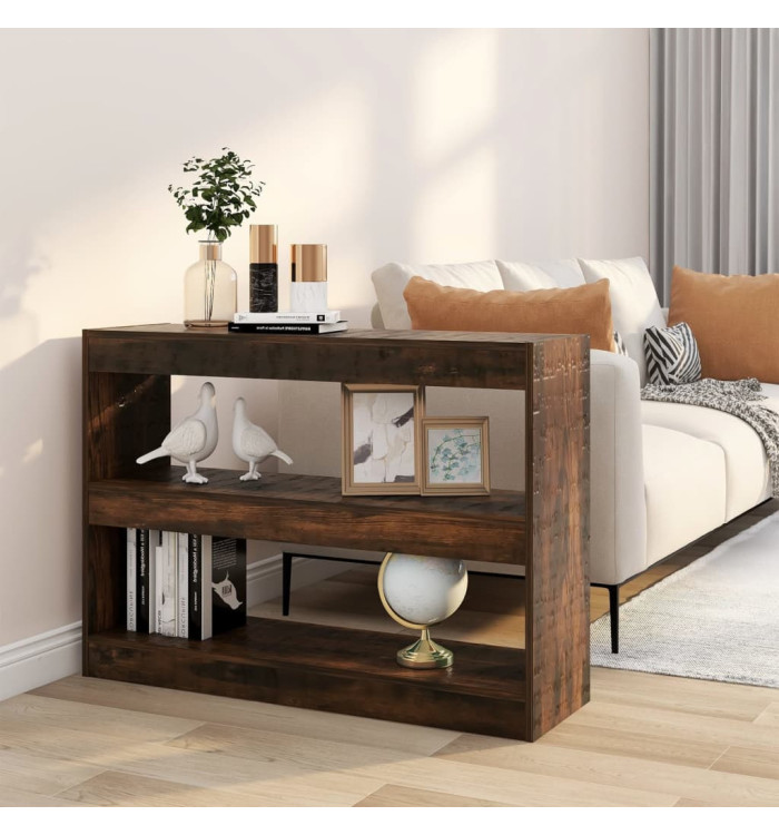 Bibliothèque/Séparateur de pièce chêne fumé 100x30x72 cm | Mobilier & Déco