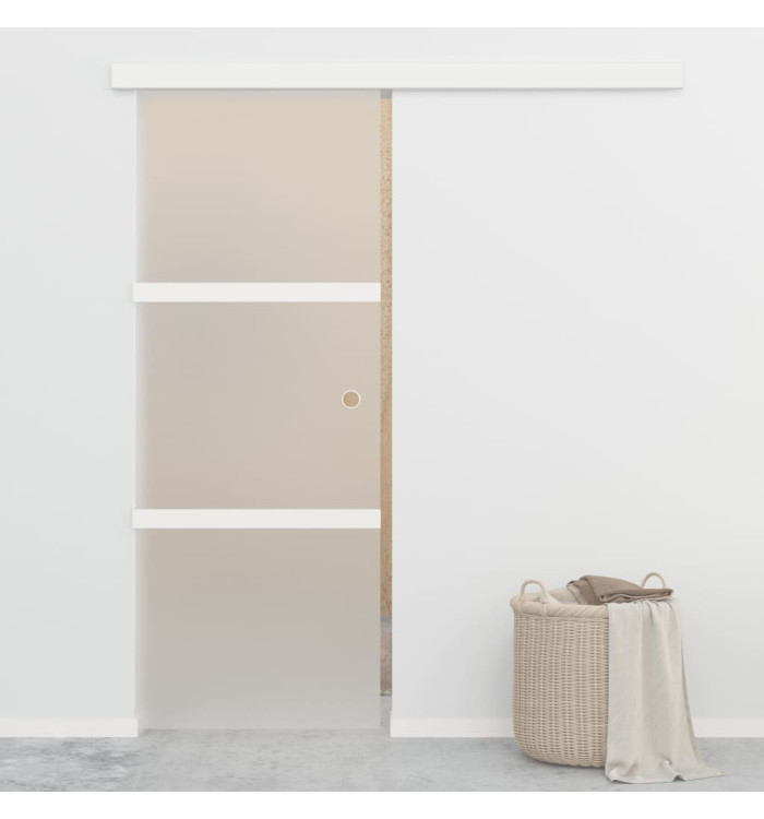 Porte coulissante à butées Verre ESG et aluminium 76x205 cm | Mobilier & Déco