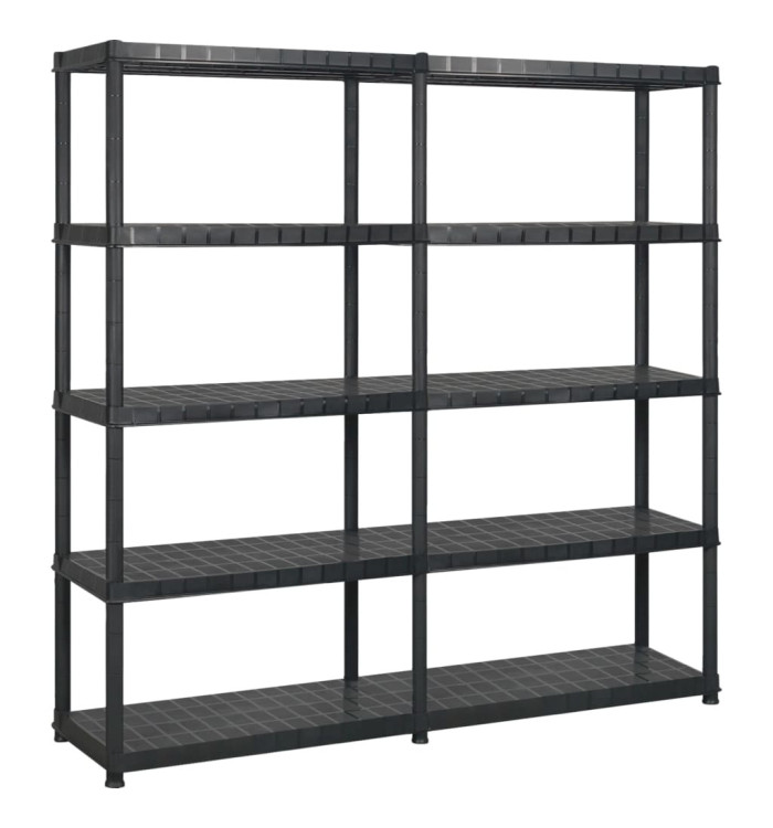 Étagère de rangement à 5 niveaux Noir 170x40x185 cm Plastique | Mobilier & Déco