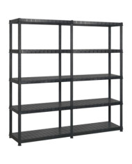 Étagère de rangement à 5 niveaux Noir 170x40x185 cm Plastique | Mobilier & Déco