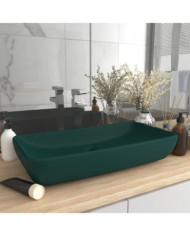 Lavabo de luxe rectangulaire Vert foncé mat 71x38 cm Céramique | Mobilier & Déco