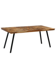 Table à manger Teck recyclé et acier 180x90x76 cm | Mobilier & Déco