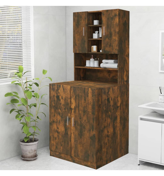 Meuble pour machine à laver Chêne fumé 70,5x25,5x90 cm | Mobilier & Déco