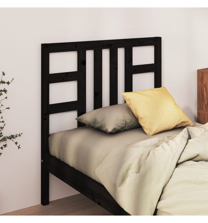 Tête de lit Noir 96x4x100 cm Bois massif de pin | Mobilier & Déco