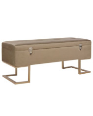 Banc avec compartiment de rangement 105 cm Beige Velours | Mobilier & Déco