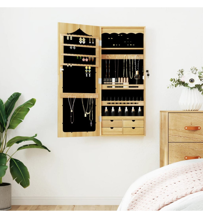 Armoire à bijoux avec miroir murale 37,5x10x90 cm | Mobilier & Déco