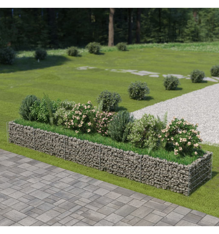 Lit surélevé à gabion Acier galvanisé 450x90x50 cm | Mobilier & Déco