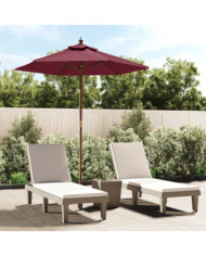 Parasol de jardin avec mât en bois rouge bordeaux 196x231 cm | Mobilier & Déco