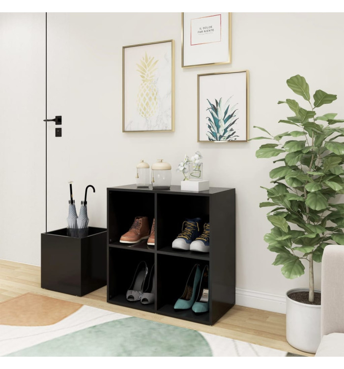 Armoire à chaussures entrée gris 105x35,5x70 cm bois ingénierie | Mobilier & Déco