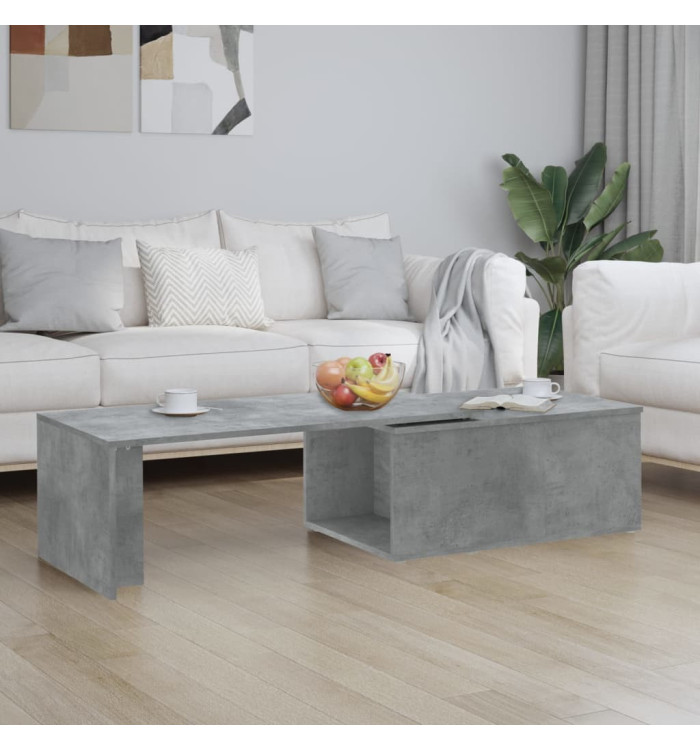 Table basse gris béton 150x50x35 cm bois d'ingénierie | Mobilier & Déco