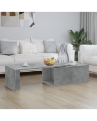 Table basse gris béton 150x50x35 cm bois d'ingénierie | Mobilier & Déco