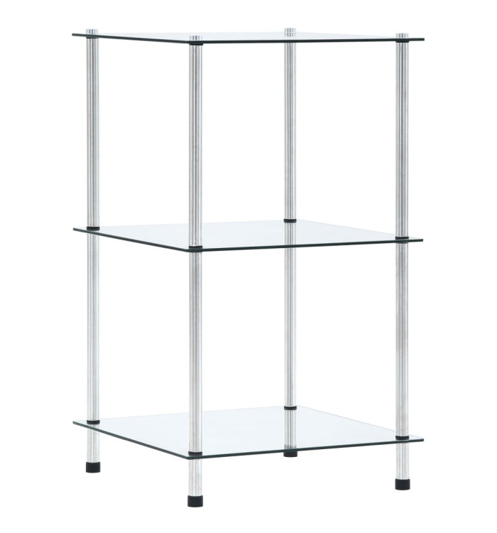 Étagère 3 niveaux Transparent 40x40x67 cm Verre trempé | Mobilier & Déco