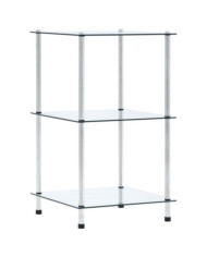 Étagère 3 niveaux Transparent 40x40x67 cm Verre trempé | Mobilier & Déco