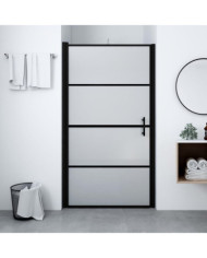 Porte de douche verre trempé dépoli 100x178 cm noir | Mobilier & Déco