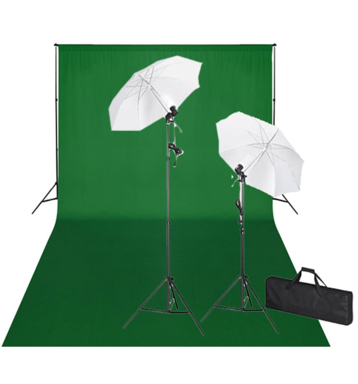 Kit de studio et toile de fond verte 600 x 300 cm et lumières | Mobilier & Déco