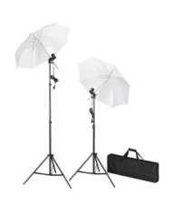 Kit de studio photo avec lampes pieds et parapluies | Mobilier & Déco