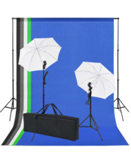 Kit de studio photo 5 toiles de fond colorées et 2 ombrelles | Mobilier & Déco