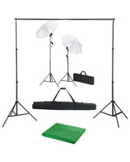Kit de studio photo avec toile de fond lampes et parapluies | Mobilier & Déco