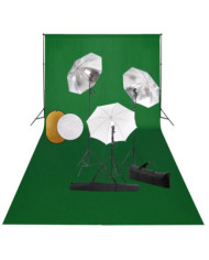Kit de studio photo avec lampes toile de fond et réflecteur | Mobilier & Déco