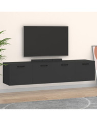 Armoires murales 2 pcs Noir 60x36,5x35 cm Bois d'ingénierie | Mobilier & Déco