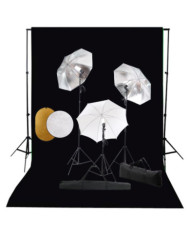Kit de studio photo avec lampes toile de fond et réflecteur | Mobilier & Déco