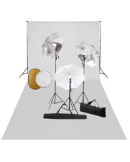 Kit de studio photo avec lampes toile de fond et réflecteur | Mobilier & Déco