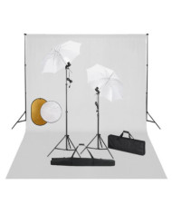 Kit de studio photo avec lampes toile de fond et réflecteur | Mobilier & Déco