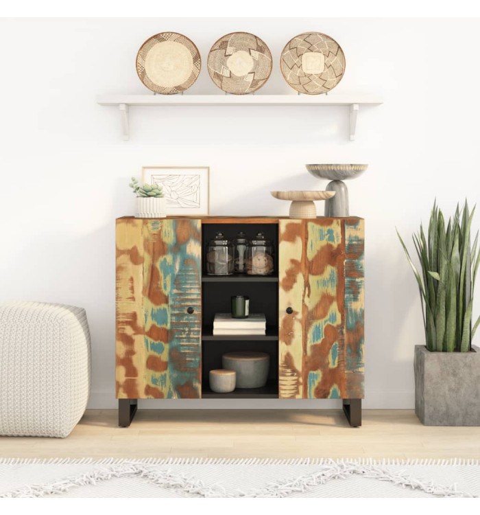 Buffet avec 2 portes 90x33x75 cm bois massif de récupération | Mobilier & Déco