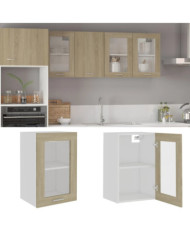 Armoire en verre suspendue "Lyon" Chêne sonoma | Mobilier & Déco