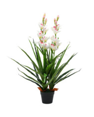 Plante artificielle Orchidée Cymbidium avec pot 100 cm Vert | Mobilier & Déco