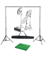 Kit de studio photo avec ensemble d'éclairage et toile de fond | Mobilier & Déco