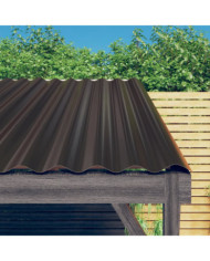 Panneaux de toiture 36 pcs Acier enduit de poudre Brun 80x36 cm | Mobilier & Déco
