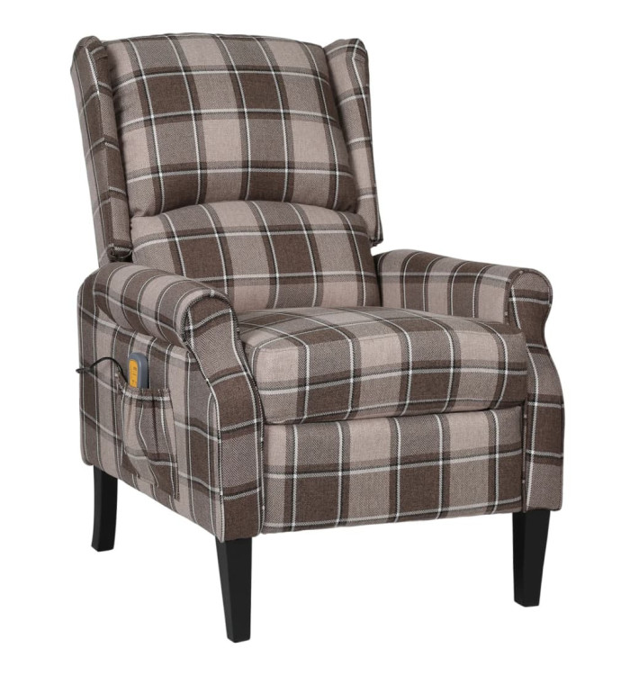 Fauteuil inclinable de massage Beige Tissu | Mobilier & Déco