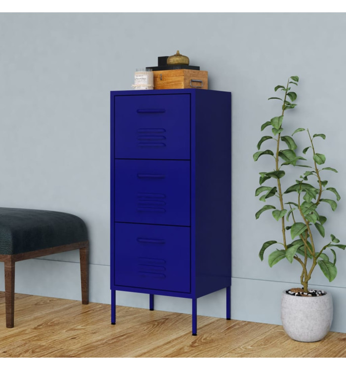 Armoire de rangement Bleu marine 42,5x35x101,5 cm Acier | Mobilier & Déco
