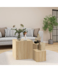 Tables d'appoint 3 pcs Chêne Sonoma Aggloméré | Mobilier & Déco