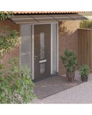 Auvent de porte Noir 350x75 cm Polycarbonate | Mobilier & Déco