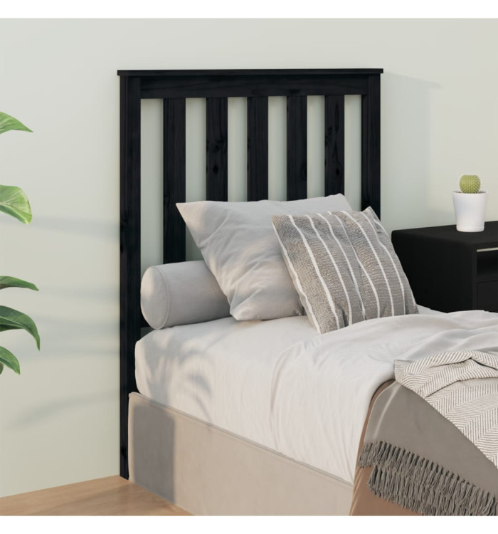 Tête de lit Noir 81x6x101 cm Bois massif de pin | Mobilier & Déco