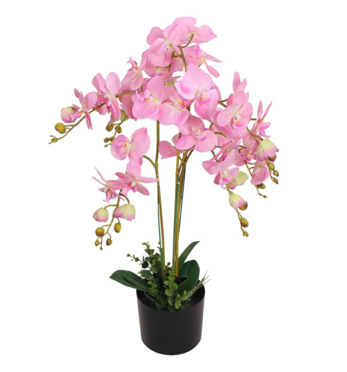 Plante artificielle avec pot Orchidée 75 cm Rose | Mobilier & Déco