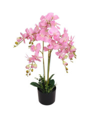 Plante artificielle avec pot Orchidée 75 cm Rose | Mobilier & Déco