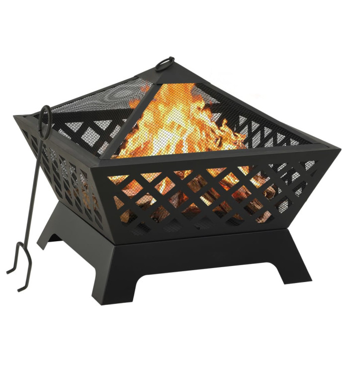 Foyer avec tisonnier 64 cm XXL Acier | Mobilier & Déco