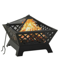 Foyer avec tisonnier 64 cm XXL Acier | Mobilier & Déco