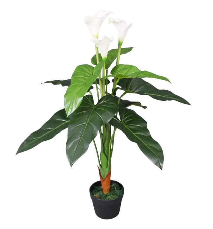 Plante artificielle avec pot Lis Calla 85 cm Blanc | Mobilier & Déco