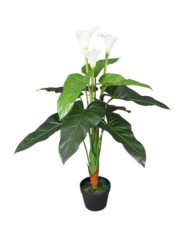 Plante artificielle avec pot Lis Calla 85 cm Blanc | Mobilier & Déco
