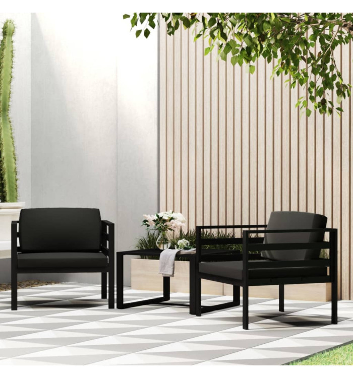 Canapés simples 2 pcs avec coussins Aluminium Anthracite | Mobilier & Déco