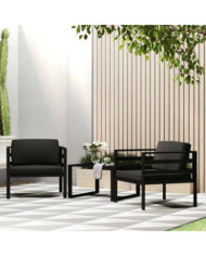 Canapés simples 2 pcs avec coussins Aluminium Anthracite | Mobilier & Déco