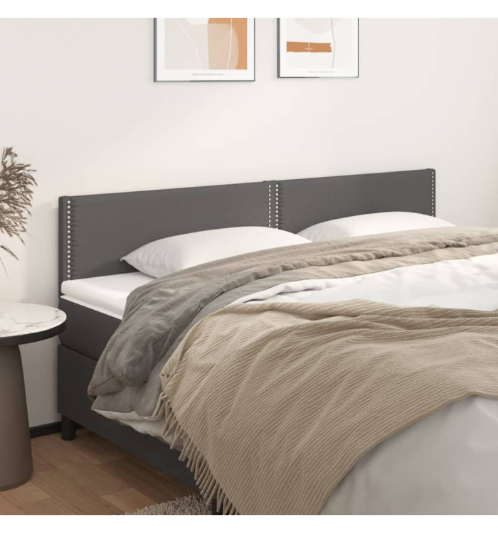Têtes de lit 2 pcs Gris 100x5x78/88 cm Similicuir | Mobilier & Déco