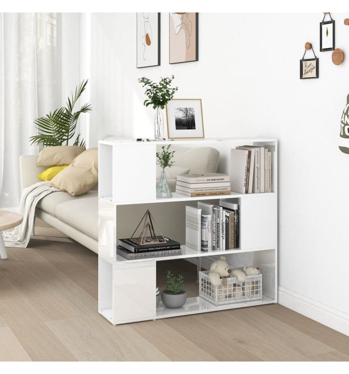 Bibliothèque/Séparateur de pièce Blanc brillant 100x24x94 cm | Mobilier & Déco