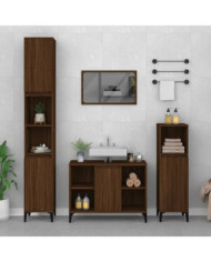 Meuble d'évier chêne marron 80x33x60 cm bois d'ingénierie | Mobilier & Déco